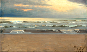 Lot 6126, Auction  119, Clemens, Gustaf Adolf, "Tannishus": Sonnenuntergang am Strand bei Skagen