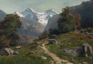 Lot 6161, Auction  119, Hagen, Theodor Joseph, Der Wengernalpweg mit Blick auf das Lauterbrunner Tal