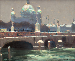 Lot 6202, Auction  119, Hildebrandt, Fritz, Blick auf die verschneite Schlossbrücke und den Berliner Dom