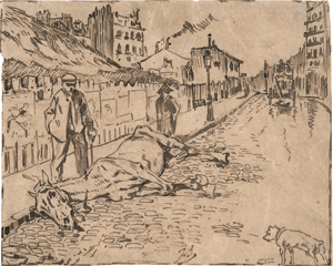 Lot 6262, Auction  119, Französisch, um 1880. Straßenszene auf der Butte Montmartre