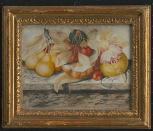 Los 6327 - Florentinisch - 17. Jh. Kirschen, Zitronen und Birnen auf einer Marmorplatte - 1 - thumb