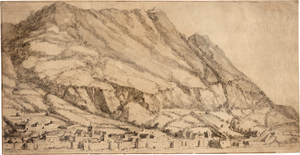Lot 6520, Auction  119, Schellinks, Willem - zugeschrieben, Ansicht einer kleinen Stadt vor einem Berg mit Kastell (wohl Montmélian in den Savoyen)