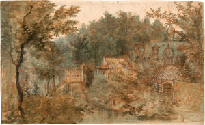 Lot 6549, Auction  119, Neyts, Gillis, Bewaldete Flusslandschaft mit Wasserschloss