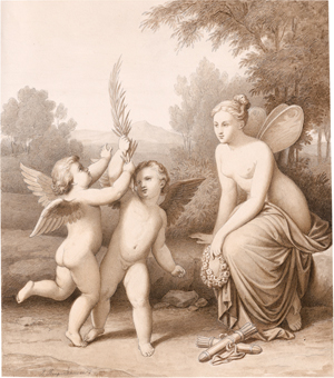 Lot 6627, Auction  119, Riepenhausen, Johannes, Eros und Anteros mit Psyche in der Landschaft