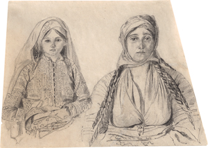 Los 6667 - Delacroix, Eugène - Junge Marokkanerin und Kind in traditioneller Tracht - 0 - thumb