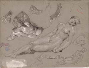 Lot 6960, Auction  119, Rothaug, Alexander, Studienblatt mit schlafendem weiblichen Akt