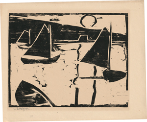 Lot 8055, Auction  119, Schmidt-Rottluff, Karl, Segler auf der Elbe bei Hamburg I