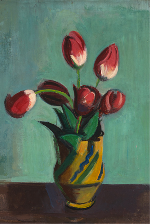 Lot 8148, Auction  119, Levy, Rudolf, Rote Tulpen in Keramikkrug