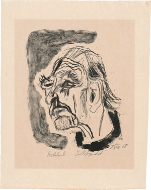 Lot 8186, Auction  119, Dix, Otto, Selbstportrait (nach links, mit schwarzem Kragen)