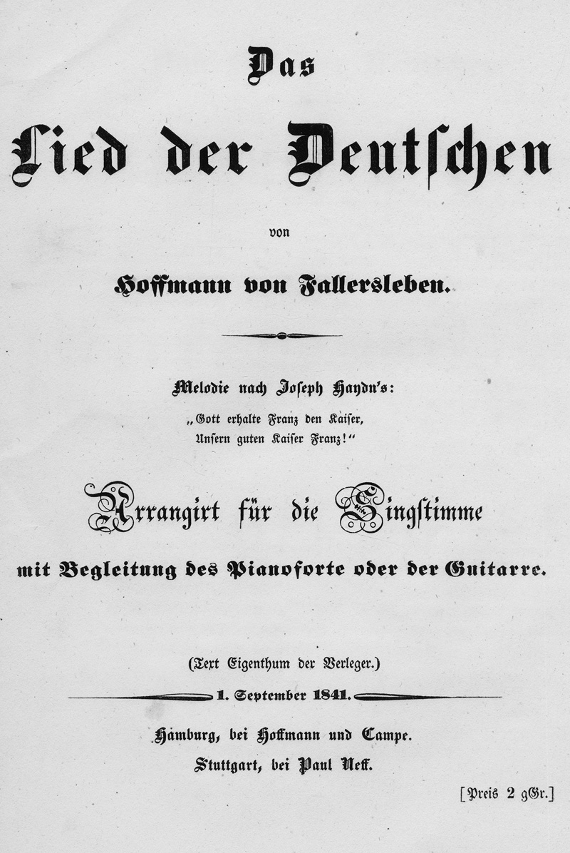 Lot 2086, Auction  119, Hoffmann von Fallersleben, August Heinrich, Lied der Deutschen