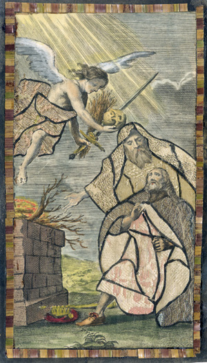 Lot 1552, Auction  120, Versuchung Christi, 2 Andachtsbilder in farbiger Aquarell- und Gouachemalerei auf Kupferstichgrund 