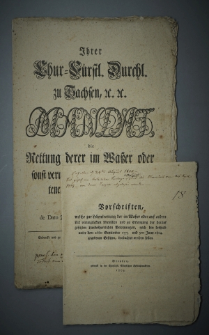 Lot 1602, Auction  120, Mandat, die Rettung derer in Waßer oder sonst verunglückten, und für tod gehaltenen Personen betreffend