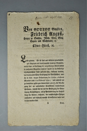 Lot 1622, Auction  120, Zedtwitz, Heinrich Ferdinand von, "Liebe Getreue". Verordnung zur korrekten Behandlung von Leichen