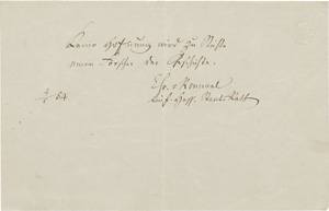 Lot 2420, Auction  120, Rommel, Dietrich Christoph von, Albumblatt 1854