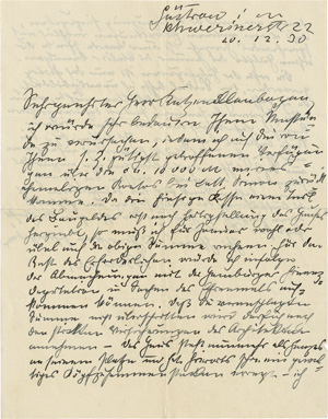 Lot 2479, Auction  120, Barlach, Ernst, Brief 1930 an Ludwig Katzenellenbogen