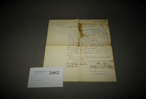 Lot 2482, Auction  120, Bendemann, Eduard, Brief 1885 mit Andreas Achenbach