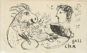 Lot 2486, Auction  120, Chagall, Marc, Illustrierte Briefkarte an Elsa Aragon