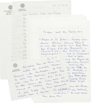 Lot 2613, Auction  120, Gerhartz, Günter, 4 (3 eigenh. und  1 masch.) Briefe m. U. sowie 2 (1 dreiseitiges eigenh. und 1 masch.) Schreiben 