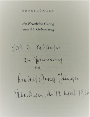 Lot 3000, Auction  120, Jünger, Ernst und Jünger, Friedrich Georg, An Friedrich Georg zum 65. Geburtstag