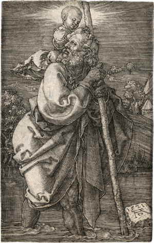 Lot 5092, Auction  120, Dürer, Albrecht, Der hl. Christophorus mit zurückgewandtem Kopf
