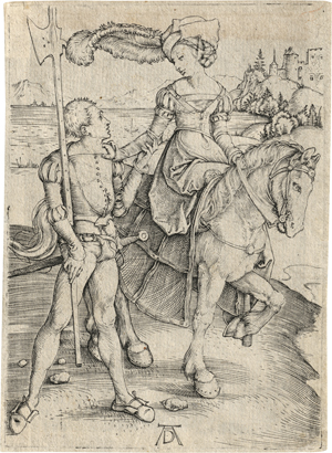 Lot 5099, Auction  120, Dürer, Albrecht, Das Fräulein zu Pferd und der Landsknecht