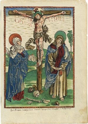 Lot 5104, Auction  120, Dürerschule, Christus am Kreuz mit Maria und Johannes