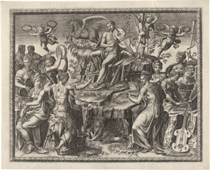 Lot 5119, Auction  120, Ghisi, Giorgio - nach, Apollo auf dem Parnass, umgeben von musizierenden Musen