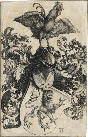 Lot 5567, Auction  120, Dürer, Albrecht, Löwenwappen mit dem Hahn