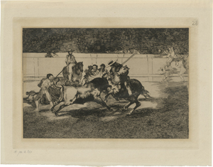 Lot 5586, Auction  120, Goya, Francisco de, El esforzado Rendón picando un toro