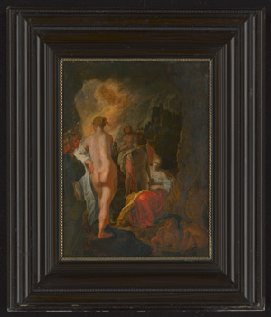 Los 6002 - Flämisch - um 1600. Venus mit spiegelhaltender Gefährtin, Bacchus, Ceres, und Amoretten in felsiger Ruinenlandschaft, am Himmel Helios im Sonnenwagen - 1 - thumb