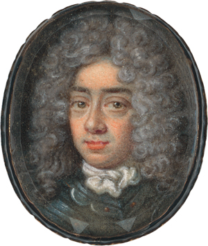 Lot 6039, Auction  120, Nordeuropäisch, um 1700/1720. Miniatur Portrait eines jungen Mannes in Harnisch mit weißer Halsbinde