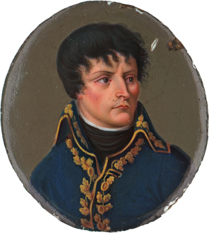 Lot 6042, Auction  120, Genfer Schule, um 1800. Miniatur Portrait des Napoleon Bonaparte in goldbestickter blauer Uniform 