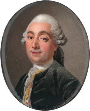 Lot 6043, Auction  120, Courtois, Nicolas André, Miniatur Portrait des Bildhauers Cauvet in schwarzer Samtjacke