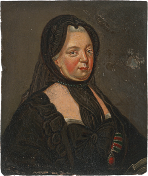 Lot 6053, Auction  120, Österreichisch, um 1770/1780. Miniatur Portrait der Kaiserin Maria Theresia in Witwentracht