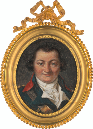 Lot 6054, Auction  120, Gérard, Marguerite, Miniatur Portrait eines Mannes in blauer Uniform mit rotem Kragen