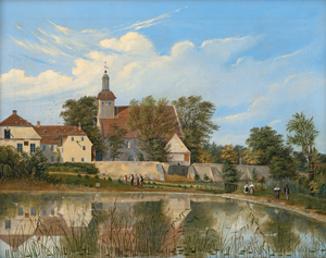 Lot 6075, Auction  120, Klose, Friedrich Wilhelm, Ansicht der Dorfkirche in Tempelhof