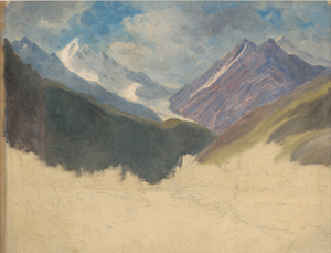 Lot 6080, Auction  120, Deutsch, um 1840. Alpenlandschaft mit schneebedeckten Gipfeln