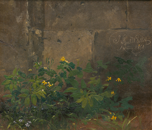 Lot 6105, Auction  120, Wallot, Johann Paul, Wildblumen bei einer alten Mauer