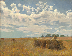 Lot 6244, Auction  120, Kiselev, Alexander Alexandrovich, Spätsommerliche Landschaft mit Heugarben