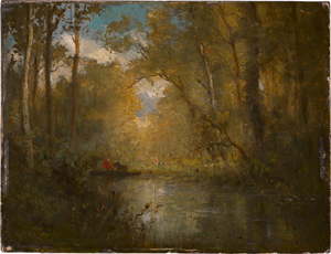 Lot 6265, Auction  120, Minor, Robert Crannell, Flusspartie im Wald bei Barbizon