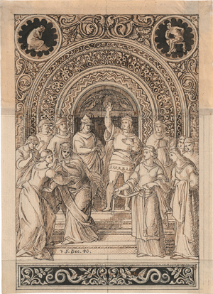 Lot 6380, Auction  120, Schnorr von Carolsfeld, Julius, Der Streit der Königinnen vor dem Portal des Wormser Domes