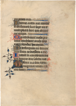 Lot 6604, Auction  120, Buchmalerei, Schriftblatt mit kleiner Ranke.