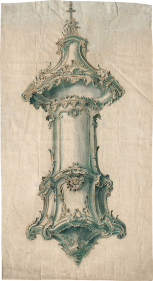 Lot 6671, Auction  120, Süddeutsch oder Österreichisch, um 1760. Entwurf für eine Rokoko-Kanzel