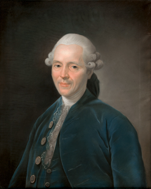 Lot 6703, Auction  120, Deutsch, um 1780. Bildnis eines Mannes im blauen Samtmantel mit Spitzenkragen 