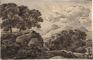 Lot 6729, Auction  120, Kobell, Franz, Gebirgslandschaft mit Kuhhirte