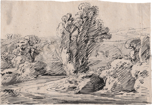 Lot 6731, Auction  120, Dillis, Johann Georg von, Flusslandschaft mit Weidenbaum