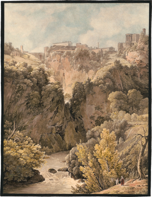 Lot 6761, Auction  120, Storelli, Felice Maria Ferdinando, Blick auf Tivoli mit dem Vesta-Tempel
