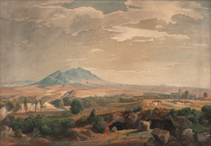 Lot 6766, Auction  120, Deutsch, um 1840. Blick über die Cervara-Grotten auf das Sabiner Gebirge