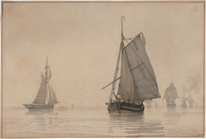 Lot 6773, Auction  120, Dahl, Johann Christian Clausen, Segelschiffe auf ruhiger See