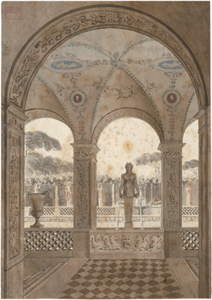 Lot 6806, Auction  120, Percier, Charles, Loggia einer römischen Villa